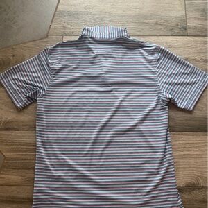 Peter Millar Blue and Red Striped Shirt